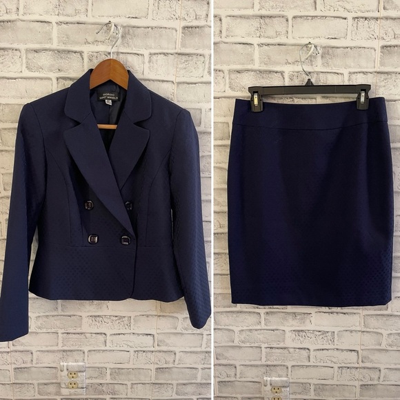 giorgio sant angelo Other - Women’s Giorgio Sant’ Angelo blue textured blazer jacket with matching skirt 6P